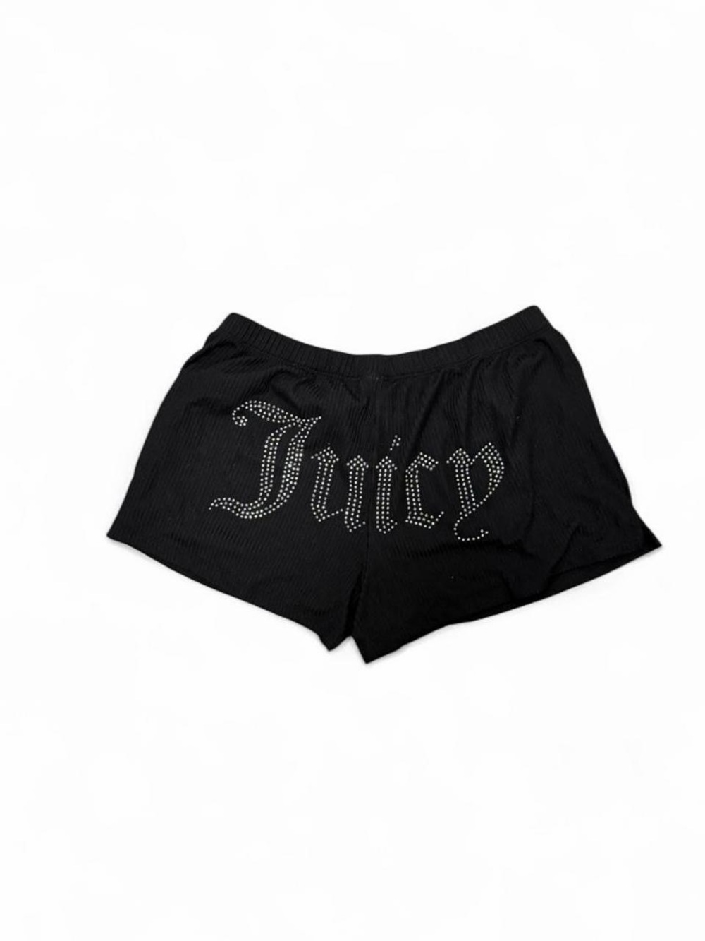 Juicy Couture Black Rhinestone Logo Micro Shorts Y2K Size M